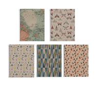 Miquelrius - Lot de 5 cahiers A4, carnet recy e 80 feuilles, papier 100% recyclé 80 g/m², carnet Grille, couverture rigide et spirale, 4 trous, idéal pour la rentrée ou le bureau