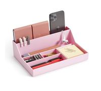 Miquelrius - Plateau organisateur de bureau, Organisateur de bureau de grande capacité, Taille 250 x 175 x 72 mm, Design compact et résistant, Idéal pour le bureau et les documents, Rose