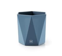 Miquelrius - Pot à crayons de bureau, Organisateur avec finition douce au toucher, Structure solide, Parfait pour le bureau, la maison ou l'école, Rangement pour fournitures, Couleur Bleu