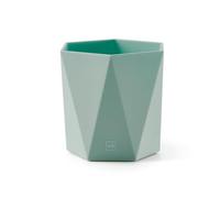 Miquelrius - Pot à crayons de bureau, Organisateur avec finition douce au toucher, Structure solide, Parfait pour le bureau, la maison ou l'école, Rangement pour fournitures, Couleur Verte