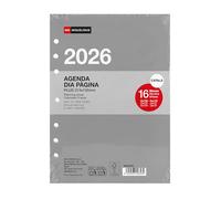 Miquelrius Recharge agenda 2026 à anneaux, 16 mois, 1 jour par page, format A5 élargi (155 x 213 mm), planification intérieure journalière remplaçable à 6 anneaux, catalan-EN-PT