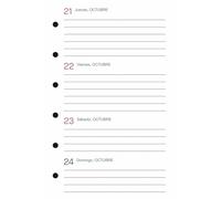 Miquelrius Recharge agenda annuel 2024 intégral, vue hebdomadaire horizontale, format Caddy 80 x 120 mm, espagnol, portugais et anglais