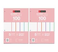 Miquelrius - Recharge de feuilles, 200 feuilles volantes quadrillées 5 mm, papier opaque 90 g/m², feuilles A4 perforées pour classeur à anneaux ou archivage, fournitures scolaires pour la rentrée