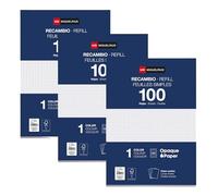 Miquelrius - Recharge de feuilles, 300 feuilles volantes quadrillées 4 mm, papier opaque 90 g/m², feuilles A4 non perforées pour classeur à anneaux ou archivage, fournitures scolaires pour la rentrée