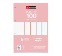 Miquelrius - Recharge de feuilles A4 pointillées dots, 100 feuilles 90 g/m² en 5 couleurs pastel, Perforation standard pour classeur à anneaux, Fournitures scolaires, Couleurs pastel