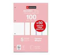 Miquelrius - Recharge de feuilles A4 pointillées dots, 150 feuilles 90 g/m² en 5 couleurs pastel, Perforation standard pour classeur à anneaux, Fournitures scolaires, Couleurs pastel