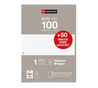 Miquelrius - Recharge de feuilles A4 quadrillées 5x5 mm, 150 feuilles 90 g/m², Perforation standard pour classeur à anneaux, Fournitures scolaires, Couleur gris
