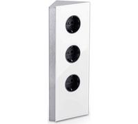 MIRA Élément de prise d'angle en verre BLANC - Schuko 3x / Prises de courant