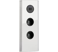 MIRA Prise d'angle en verre USB A BLANC - 2x Schuko et 2x USB Charger / Prises de courant