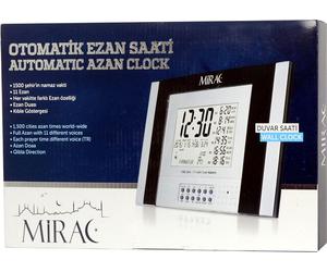 Mirac Ezan Azan Horloge murale automatique avec heures de prières & sens du Qiblar