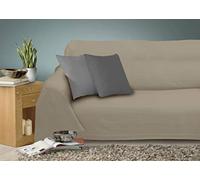 Miracle Home Caiman Couvre-lit multifonction 100 % coton Beige 220 x 260 cm