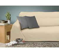 Miracle Home Caiman Couvre-lit multifonction 100 % coton Écru 220 x 260 cm