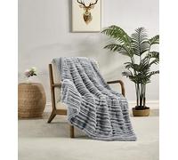 Miracle Home. Couverture Polaire réversible en Microfibre et Zircon Flanelle veloutée et Sherpa 280 g/m² - Douce, Chaude et légère, Lavable en Machine, 130 x 160 cm, Gris