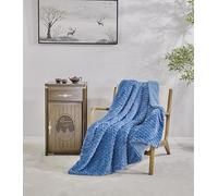 Miracle Home. Couverture Polaire réversible en Microfibre Perle Flanelle veloutée et Sherpa 280 g/m² - 180 g/m², Douce, Chaude et légère, Lavable en Machine, 220 x 240 cm, Bleu
