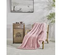 Miracle Home. Couverture Polaire réversible en Microfibre Perle Flanelle veloutée et Sherpa 280 g SM-180 g/m², Douce, Chaude et légère, Lavable en Machine, 160 x 220 cm, Rose