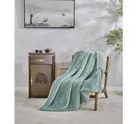 Miracle Home. Couverture Polaire réversible en Microfibre Perle Flanelle veloutée et Sherpa 280 g SM-180 g/m², Douce, Chaude et légère, Lavable en Machine, 160 x 220 cm, Vert
