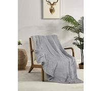 Miracle Home. Couverture Polaire réversible en Microfibre Pyrite Flanelle veloutée et Sherpa 260 g/m² - 180 g/m², Douce, Chaude et légère, Lavable en Machine, 220 x 240 cm, Gris