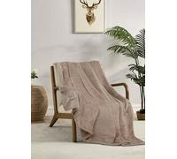 Miracle Home. Couverture Polaire réversible en Microfibre Pyrite Flanelle veloutée et Sherpa 260 g SM-180 g/m², Douce, Chaude et légère, Lavable en Machine, 130 x 160 cm, Marron
