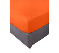 Miracle Home. Drap-Housse 100% Microfibre brossée, réglable, élastique et Anti-Pelage. 90X200. Lit 90. Orange