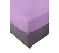 Miracle Home Drap housse élastique doux et confortable en coton 50 % polyester Mauve 180 x 200 cm