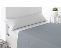 Miracle Home. Drap Plat Doux et Confortable, 100% Microfibre brossée, sans Plis et Anti-Peeling. 210 x 270 cm, lit de 135 cm, Gris