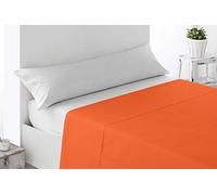 Miracle Home. Drap Plat Doux et Confortable, 100% Microfibre brossée, sans Plis et Anti-Peeling. 210 x 270 cm. Lit de 135 cm. Orange