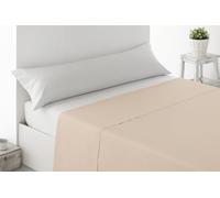 Miracle Home. Drap Plat Doux et Confortable, 100% Microfibre brossée, sans Plis et Anti-Peeling. 210 x 270 cm. Lit de 135 cm. Beige