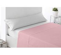 Miracle Home. Drap Plat Doux et Confortable, 100% Microfibre brossée, sans Plis et Anti-Peeling. 210 x 270 cm. Lit de 135 cm. Rose