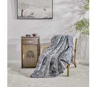 Miracle Home. Kunzita Couverture Polaire réversible en Microfibre veloutée et Sherpa 300 GSM-180 g/m², Douce, Chaude et légère, Lavable en Machine, 220 x 240 cm, Gris
