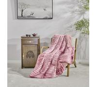 Miracle Home. Kunzita Couverture Polaire réversible en Microfibre veloutée et Sherpa 300 GSM-180 g/m², Douce, Chaude et légère, Lavable en Machine, 130 x 160 cm, Rose