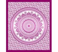 Miracle Home Mandala/Paréo Multi 311, 100% Coton, Fuchsia, 210 x 240 cm