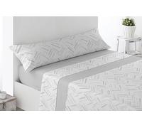 Miracle Home. Olite Parure de lit 3 pièces avec Drap-Housse Ajustable, Drap Plat et taie d'oreiller, 50% Coton, 50% Microfibre brossée, Gris, 135 x 200 cm, lit de 135 cm