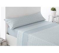 Miracle Home. Pyrénées Rois Parure de lit Thermique 3 pièces avec Drap-Housse réglable, Drap Plat et taie d'oreiller. Chaleur, Douceur Premium et Ajustement Bleu, 135 x 200 cm, lit de 135 cm