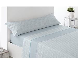 Miracle Home. Pyrénées Rois Parure de lit Thermique 3 pièces avec Drap-Housse réglable, Drap Plat et taie d'oreiller. Chaleur, Douceur Premium et Ajustement Bleu, 150 x 200 cm, lit de 150 cm