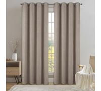 Miracle Home. Rideau Moderne et Élégant de 1 Pièce avec Œillets pour Salon et Chambre à Coucher, Beige Gingko. 200 (Largeur) X 260 (Hauteur) centimètres