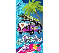 Miracle Home Serviette de Plage en Microfibre Aloha, Multicolor, 95 x 175 cm. 15073
