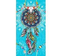 Miracle Home. Serviette de Plage en Microfibre Attrape Un rêve, 100% Poliéster, 95 X 175 Cm. Bleu. 11806
