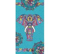 Miracle Home. Serviette de Plage en Microfibre Éléphant, 100% Poliéster, 95 X 175 Cm. 11828