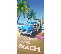 Miracle Home. Serviette de Plage en Microfibre Enjoy The Beach, 100% Poliéster, 95 X 175 cm. 11758