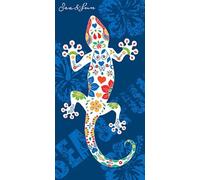 Miracle Home. Serviette de Plage en Microfibre Lézard Menorca Bleu, 100% Poliéster, 75 X 145 cm. 15551