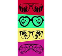 Miracle Home. Serviette de Plage en Microfibre Sunglasses, 100% Poliéster, 75 X 145 cm. 11750