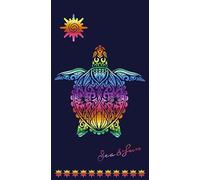 Miracle Home. Serviette de Plage en Microfibre Tortue Colores, 100% Poliéster, 75 X 145 cm. 15553