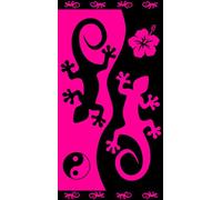 Miracle Home. Serviette Salamandre Yin et Yang 100% Coton égyptien 90 x 165 Rose 12039