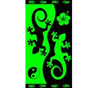 Miracle Home. Serviette Salamandre Yin et Yang 100% Coton égyptien 90 x 165 Vert 12039