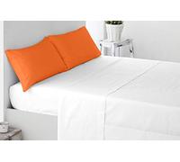 Miracle Home. Taie d'oreiller 100% Microfibre brossée, Fermeture enveloppe, Anti-Boulochage. 70X50. Comprend 2 unités. Lit 135. Orange