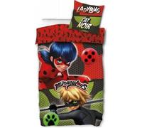 MIRACULOUS-LADYBUG-CHAT NOIR-LOT DE 1 HOUSSE DE COUETTE-PARURE DE LIT 140X200 CM +1 TAIE 63X63 CM