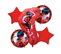 Miraculous Ladybug Lot de 5 ballons en aluminium pour fête d'anniversaire