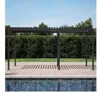 MIRADORPergola Bioclimatique 80S 3x5m Lames Orientables pour Terrasse, Extérieur et Cours, Acier Anthracite