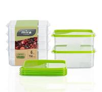 MiraHome boîte fraîcheur récipient congélation 0,75l rectangulaire Haut Lot de 6 Vert