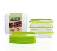 MiraHome boîte fraîcheur récipient congélation 0,75l rectangulaire Plat Lot DE 10 Vert